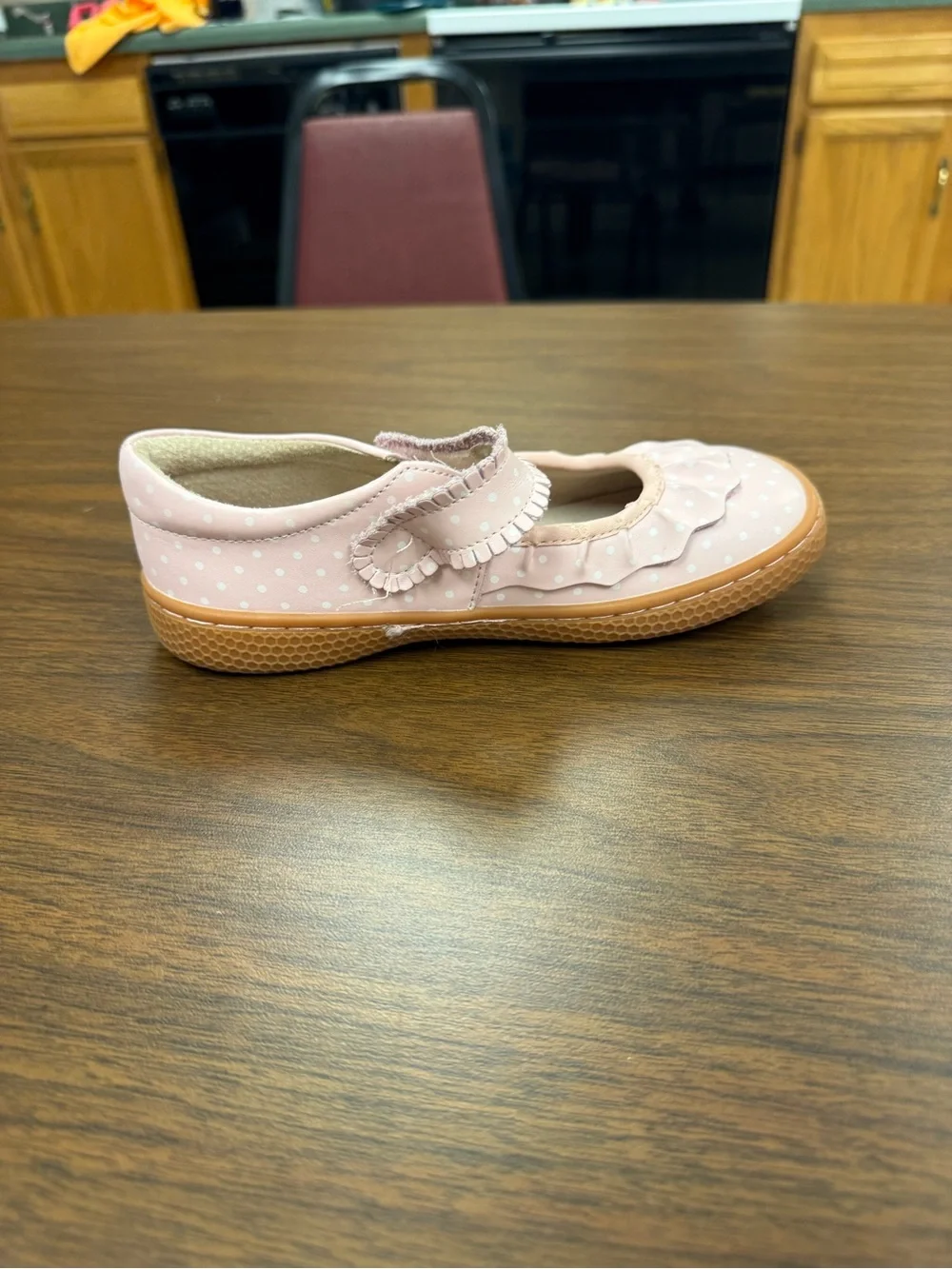 Livie & Luca Pink Polka Dot Ruche Leather Mary Jane Shoes Toddler Size 2